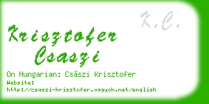 krisztofer csaszi business card