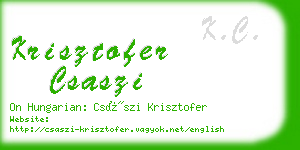 krisztofer csaszi business card